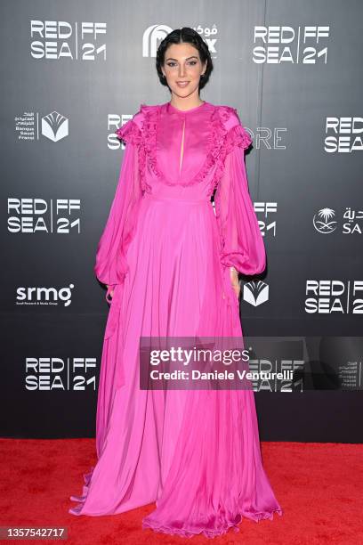 Razane Jammal attends the Cyrano premiere during the Red Sea International Film Festival on December 06, 2021 in Jeddah, Saudi Arabia.