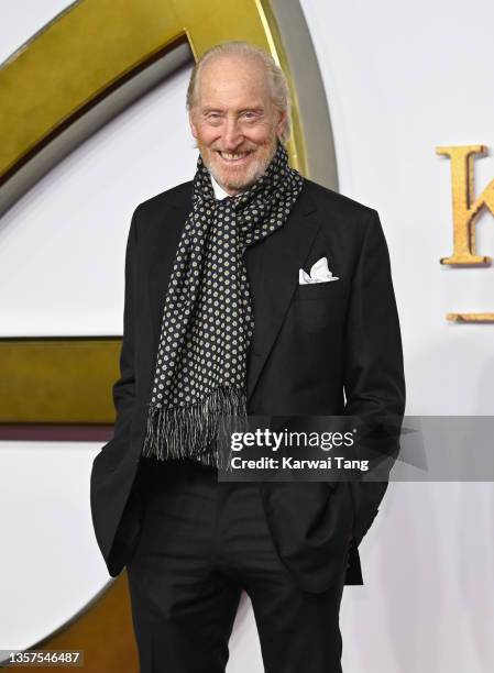 Charles Dance attends the World Premiere of "The King's Man" at Cineworld Leicester Square on December 06, 2021 in London, England.