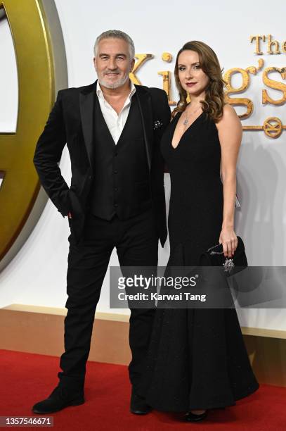 Paul Hollywood and Melissa Spalding attend the World Premiere of "The King's Man" at Cineworld Leicester Square on December 06, 2021 in London,...