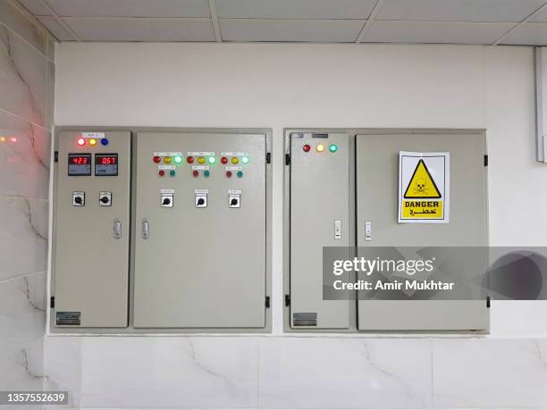 multi meter of electricity distribution board load panel with digital readings. - distribution board stock pictures, royalty-free photos & images