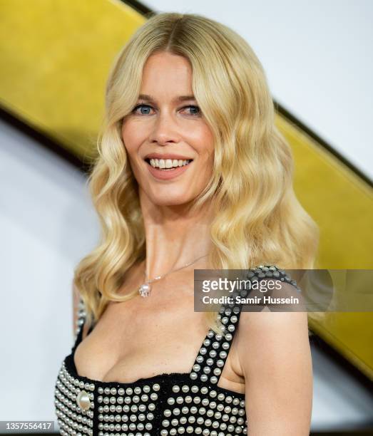 Claudia Schiffer attends the World Premiere of "The King's Man" at Cineworld Leicester Square on December 06, 2021 in London, England.