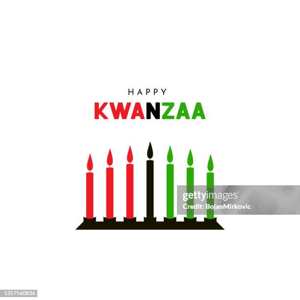 happy kwanzaa poster, background, card with kinara. vector - kwanzaa stock illustrations