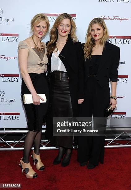 Mamie Gummer, Grace Gummer, Louisa Gummer attend the "The Iron Lady" New York premiere at the Ziegfeld Theater on December 13, 2011 in New York City.