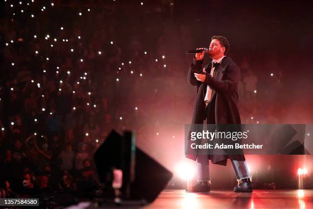 Bazzi performs onstage during iHeartRadio 101.3 KDWB's Jingle Ball 2021 Presented by Capital One at Xcel Energy Center on December 6, 2021 in St....