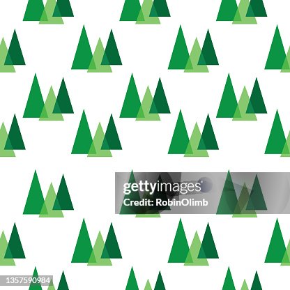 Green Triangle Christmas Trees Seamless Pattern High-Res Vector Graphic ...