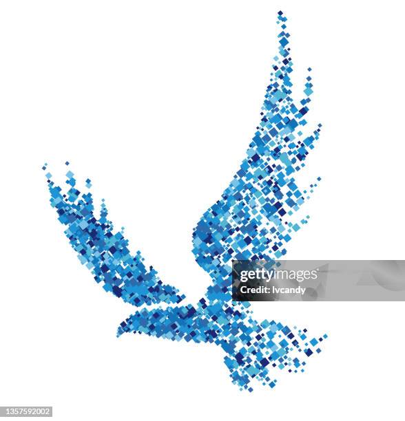 stockillustraties, clipart, cartoons en iconen met fragments eagle - eagle bird