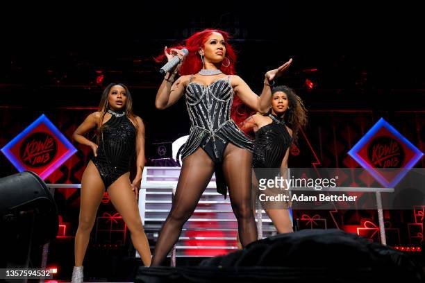 Saweetie performs onstage during iHeartRadio 101.3 KDWB's Jingle Ball 2021 Presented by Capital One at Xcel Energy Center on December 6, 2021 in St....