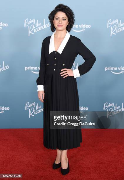 Alia Shawkat attends the Los Angeles Premiere Of Amazon Studios' "Being The Ricardos" at Academy Museum of Motion Pictures on December 06, 2021 in...