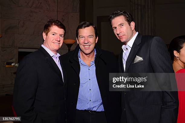 John Westrum, Steve Thorne and Eric Robins attend The Philadelphia Style Magazine cover event hosted by Melania Trump at Ritz Carlton Hotel on...