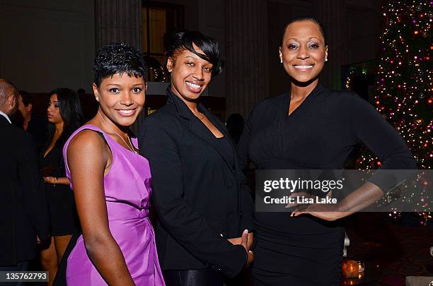 Lynette Townes, Brianna Lopez and Jessy Kyle attend The Philadelphia Style Magazine cover event hosted by Melania Trump at Ritz Carlton Hotel on...