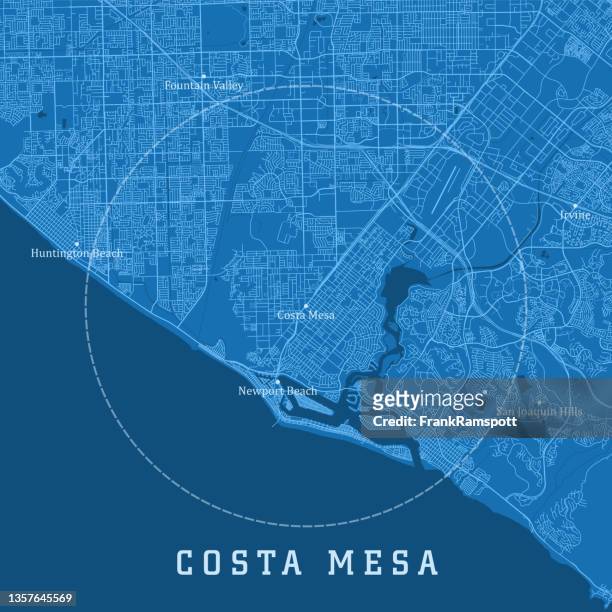 costa mesa ca city vector road map blue text - costa mesa 幅插畫檔、美工圖案、卡通及圖標