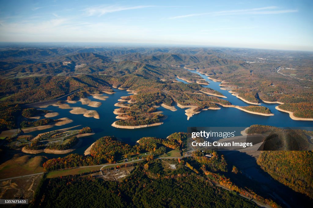 Aerial view of Summersville Lake, WV