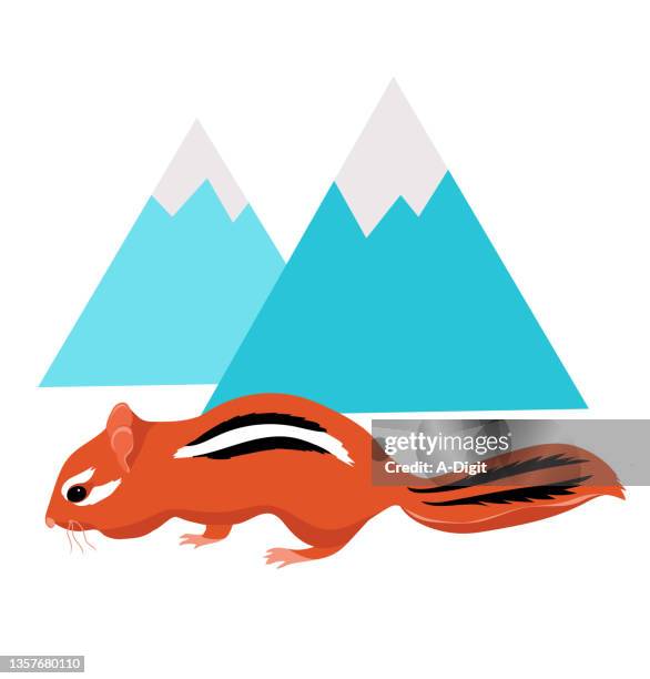 chipmunk icon blue - chipmunk stock illustrations