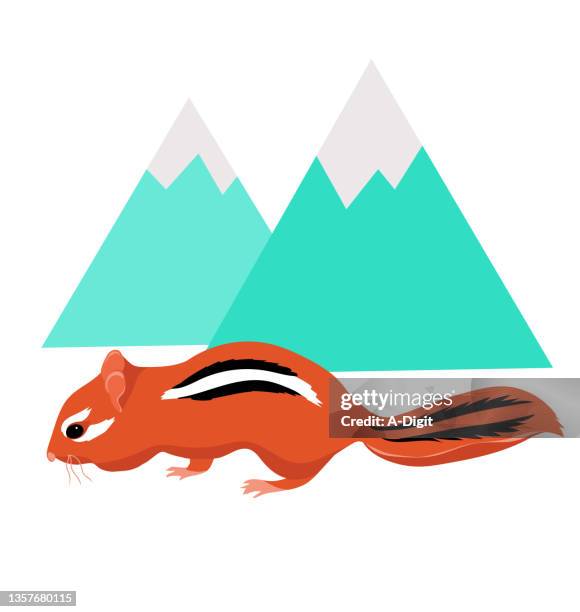 chipmunk icon grün - streifenbackenhörnchen stock-grafiken, -clipart, -cartoons und -symbole