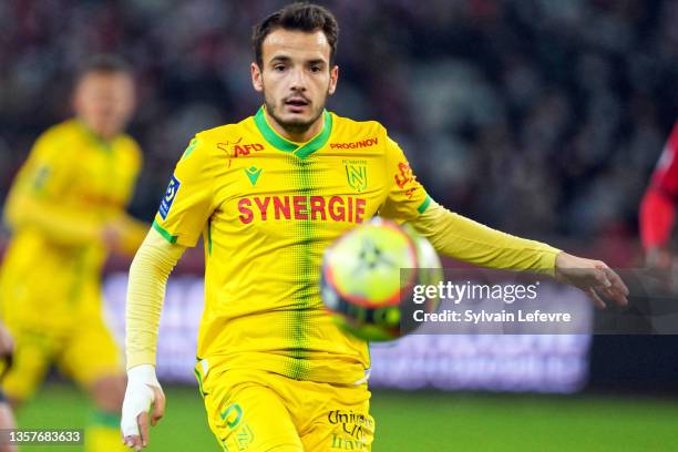 Pedro Chirivella of FC Nantes in action during the Ligue 1 Uber Eats match between Lille OSC and FC Nantes at Stade Pierre Mauroy on November 27,...