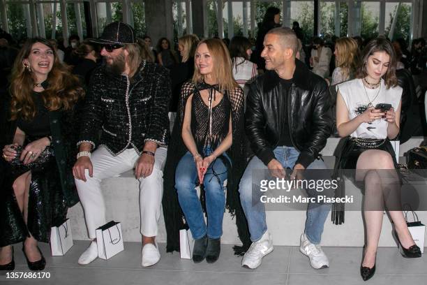 Amandine de la Richardiere, Sebastien Tellier, Vanessa Paradis, Karim Sadli and Anamaria Vartolomei attend the Chanel Metiers D'Art 2021-2022 show at...