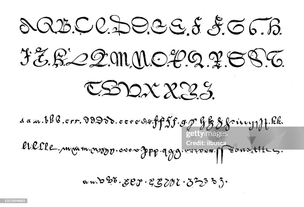 アンティークイラスト:16世紀の原稿