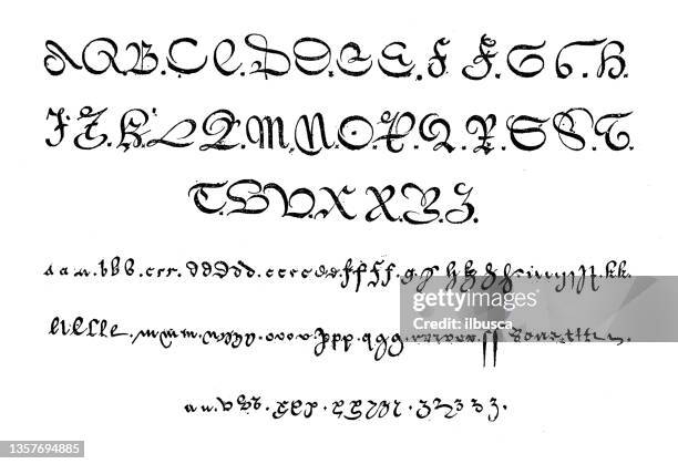 antique illustration: 16th century manuscript - 16th century style stock illustrations