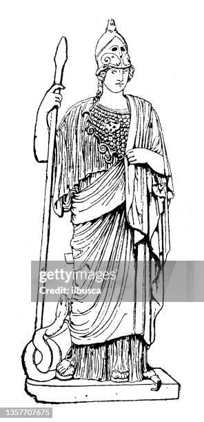 antique illustration: minerva - minerva stock illustrations