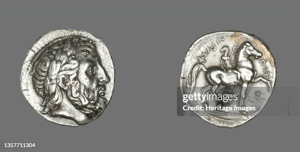 Tetradrachm Depicting the God Zeus, 348-336 BCE, issued by King Philip II of Macedonia. Artist Unknown.