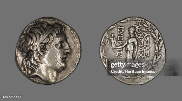 Tetradrachm Portraying King Antiochus VII Euergetes Sidetes, 138-129 BCE. Artist Unknown.