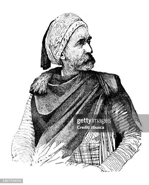 antique illustration: mauritania man - middle eastern ethnicity stock illustrations