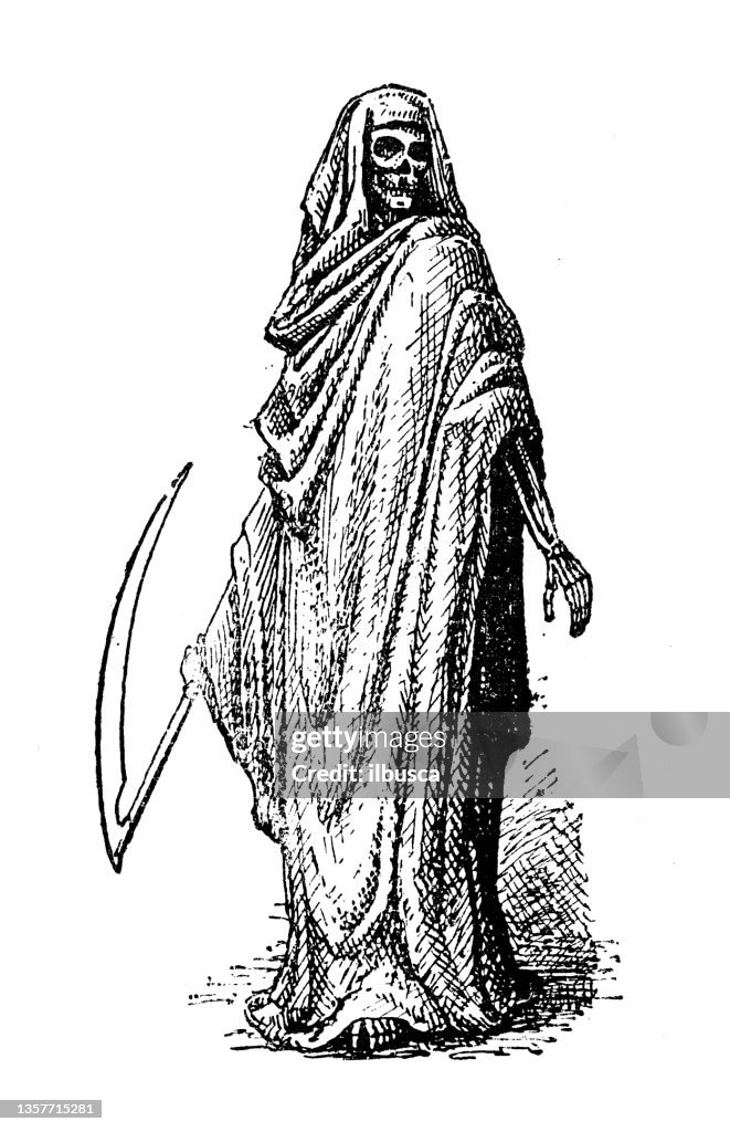 Illustrazione antica: Tristo mietitore, morte