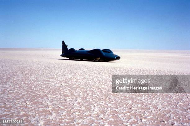 Bluebird CN7 World Land Speed Record attempt, Lake Eyre, Australia, 1964. Artist Unknown.