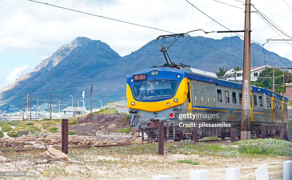Cape Train Ride Coastal Commuter Train Cape Town Cape Peninsula South Africa High-Res ...