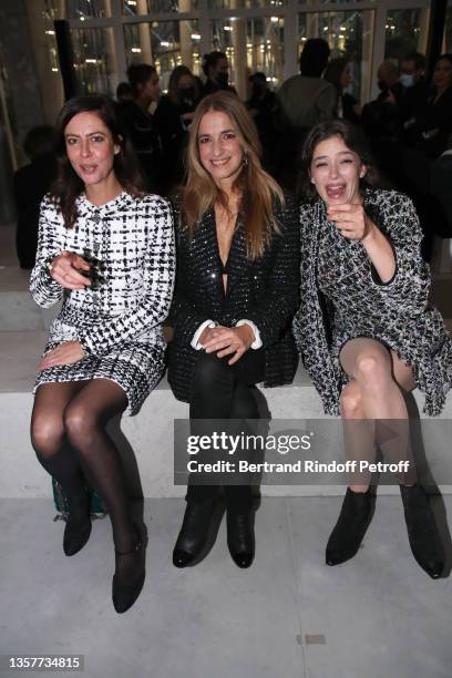 Anna Mouglalis, Joana Preiss and Zoé Adjani attend the Chanel Metiers D'Art 2021-2022 show at Le 19M on December 07, 2021 in Paris, France.