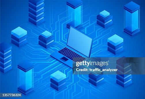 Laptops isometric background Laptops isometric background