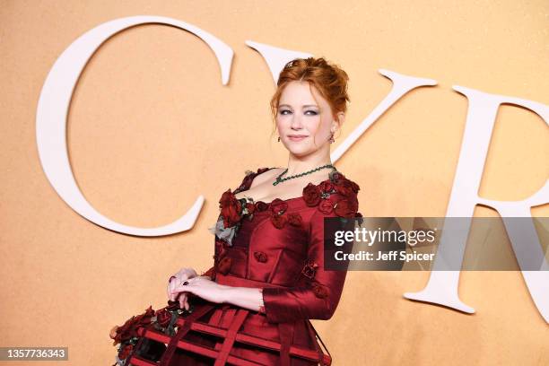 Haley Bennett attends the UK Premiere of "CYRANO" at Odeon Luxe Leicester Square on December 07, 2021 in London, England.