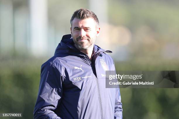 Andrea Barzagli of FIGC during the international friendly match between Italy U17 and France U17 at Centro Tecnico Federale di Coverciano on December...