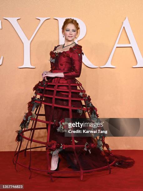 Haley Bennettattends the UK Premiere of "Cyrano" at Odeon Luxe Leicester Square on December 07, 2021 in London, England.