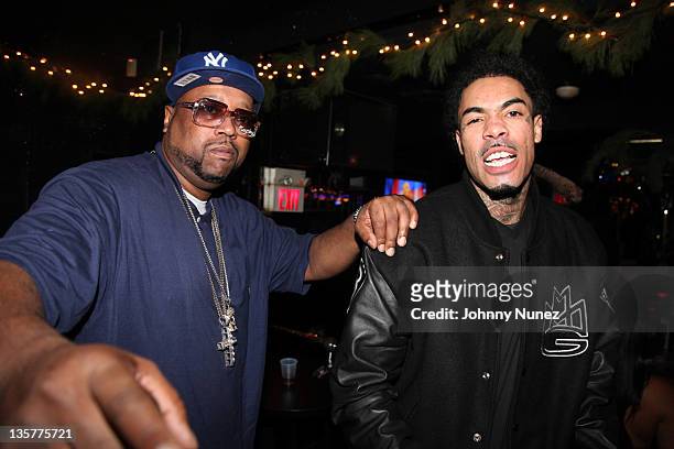 Kay Slay and Gunplay visit Sue's Rendezvous on December 13, 2011 in Mount Vernon, New York.