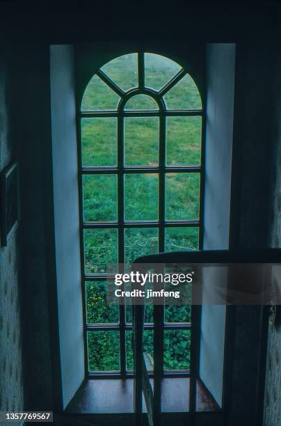 old retro vintage style positive film scan, castle house farm, ballymacoda, county cork, ireland - blarney castle stock pictures, royalty-free photos & images