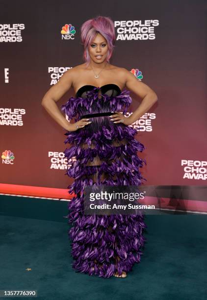 Laverne Cox attends the 47th Annual People's Choice Awards at Barker Hangar on December 07, 2021 in Santa Monica, California.