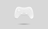 Realistic gamepad mockup. 3d joystick, controller, gamepad. Console, video games. Gaming device for a computer, console. Vector illustration