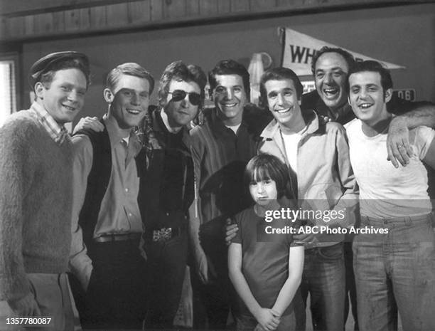 Guess Who's Coming to Visit" - Season One - 1/28/74 John Lennon and his son Julian visit the set of Happy Days with cast members Ron Howard, Donny...