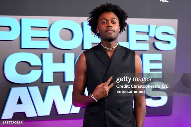 Pictured: Echo Kellum arrives to the 2021 People's Choice Awards held at Barker Hangar on December 7, 2021 in Santa Monica, California.