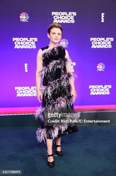 Pictured: Ginnifer Goodwin arrive to the 2021 People's Choice Awards held at Barker Hangar on December 7, 2021 in Santa Monica, California.
