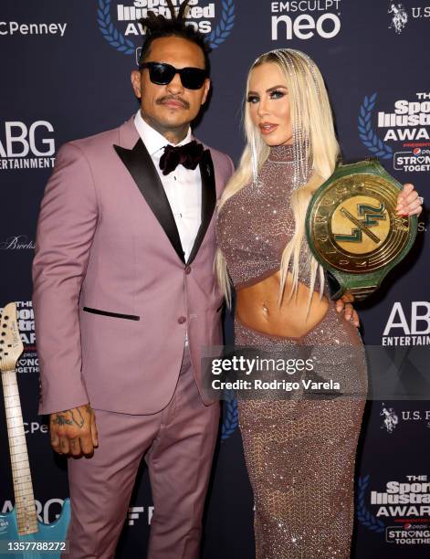 Uly Monster Diaz and Dana Brooke attend The 2021 Sports Illustrated Awards at Seminole Hard Rock Hotel & Casino on December 07, 2021 in Hollywood,...