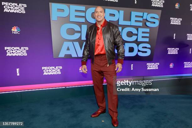 Dwayne Johnson attends the 47th Annual People's Choice Awards at Barker Hangar on December 07, 2021 in Santa Monica, California.