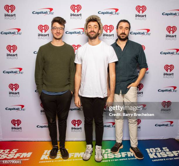 Ryan Met, Jack Met, and Adam Met of AJR attend iHeartRadio 103.5 KISS FM's Jingle Ball 2021 Presented by Capital One at Allstate Arena on December 7,...