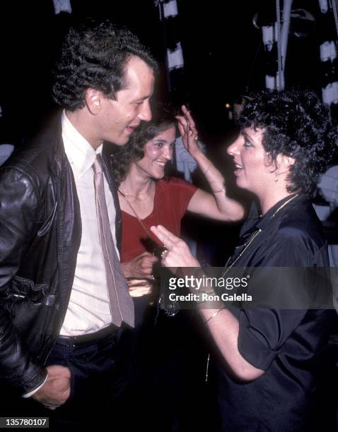 Steven Bogart, Leslie Bogart and actress/singer Liza Minnelli attend the "Tempest" Premiere Party on August 8, 1982 aboard the Peking, South Street...