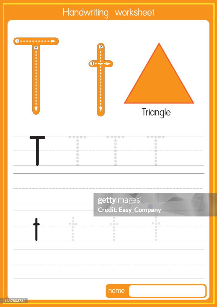 Vector Illustration Of Triangle With Alphabet Letter T Upper Case Or ...