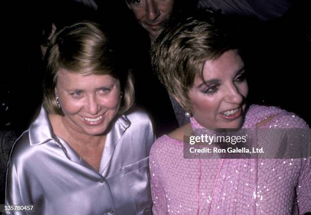 Gossip columnist Liz Smith and actress/singer Liza Minnelli attend Liz Smith's Screening Party for Liza Minnelli's NBC Original Movie "A Time to...