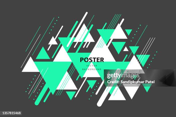 abstract modern colorful triangles pattern elements - triangle percussion instrument stock illustrations