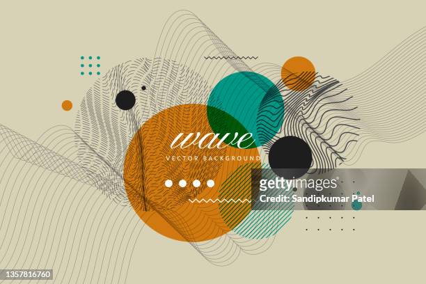 abstract flowing wave banner - composition stock illustrations