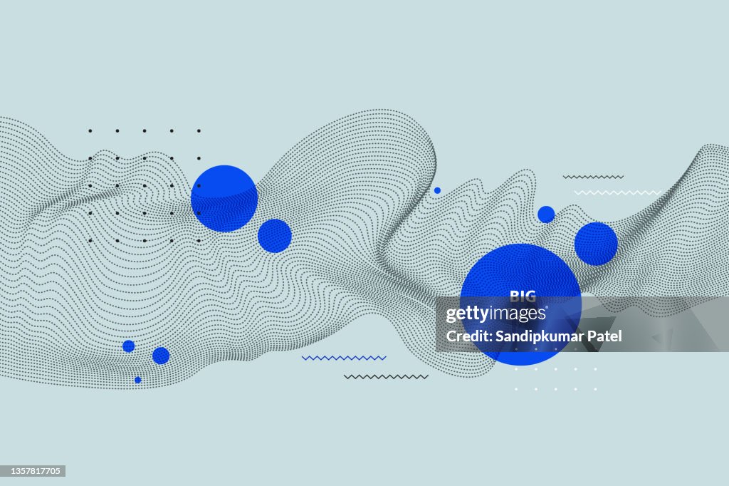 Partícula de ponto abstrato do fundo do elemento de design azul.